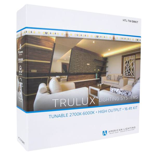 16.4' 2.9 watt 24 volt 2700-6000K High Output Tunable Dimmable Tape Light Kit with Driver
